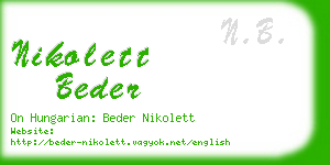 nikolett beder business card